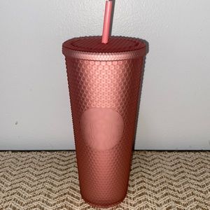 Peachy Perfect Soft Touch Studded Starbucks Venti Tumbler